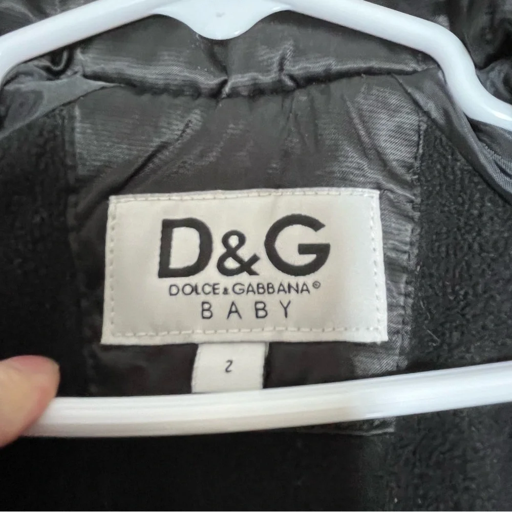 Dolce & Gabbana Baby Black Quilted Puffer Jacket Tiger Size 2